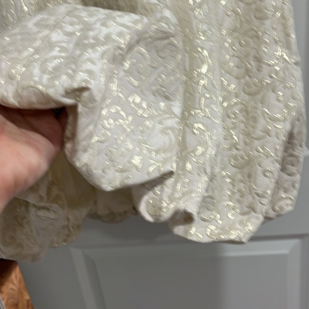 Betsy & Adam Cream Dress with Gold Accent - Picture 6 of 12